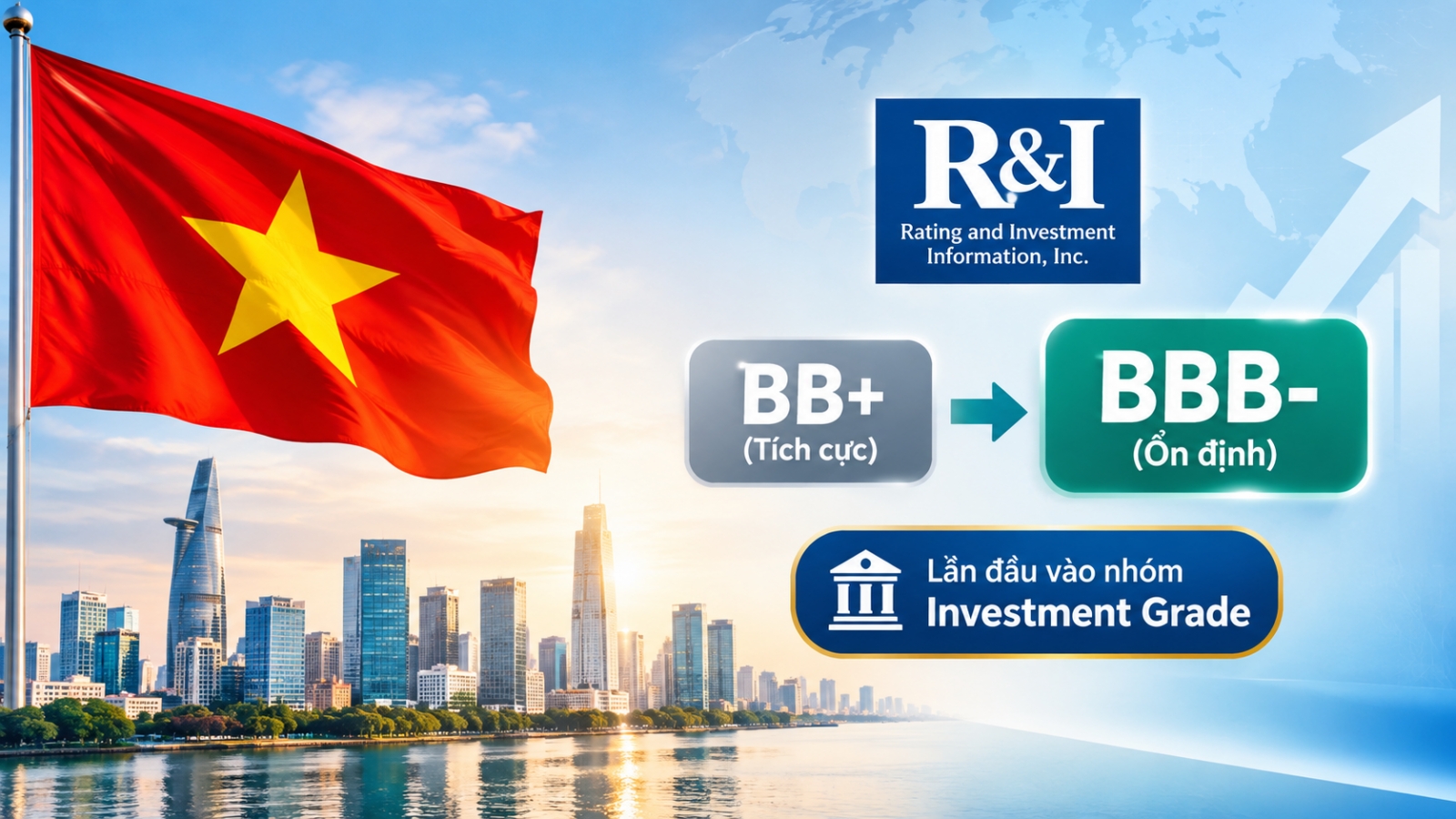 Việt Nam được nâng xếp hạng tín nhiệm lên BBB-, triển vọng ổn định