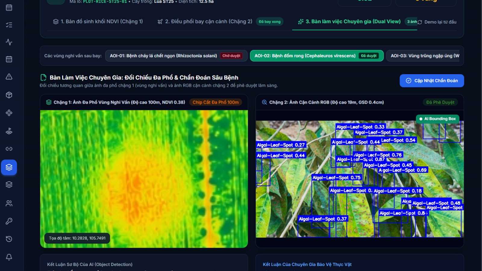 Từ những chuyến bay UAV đến dữ liệu phục vụ quản lý vùng trồng