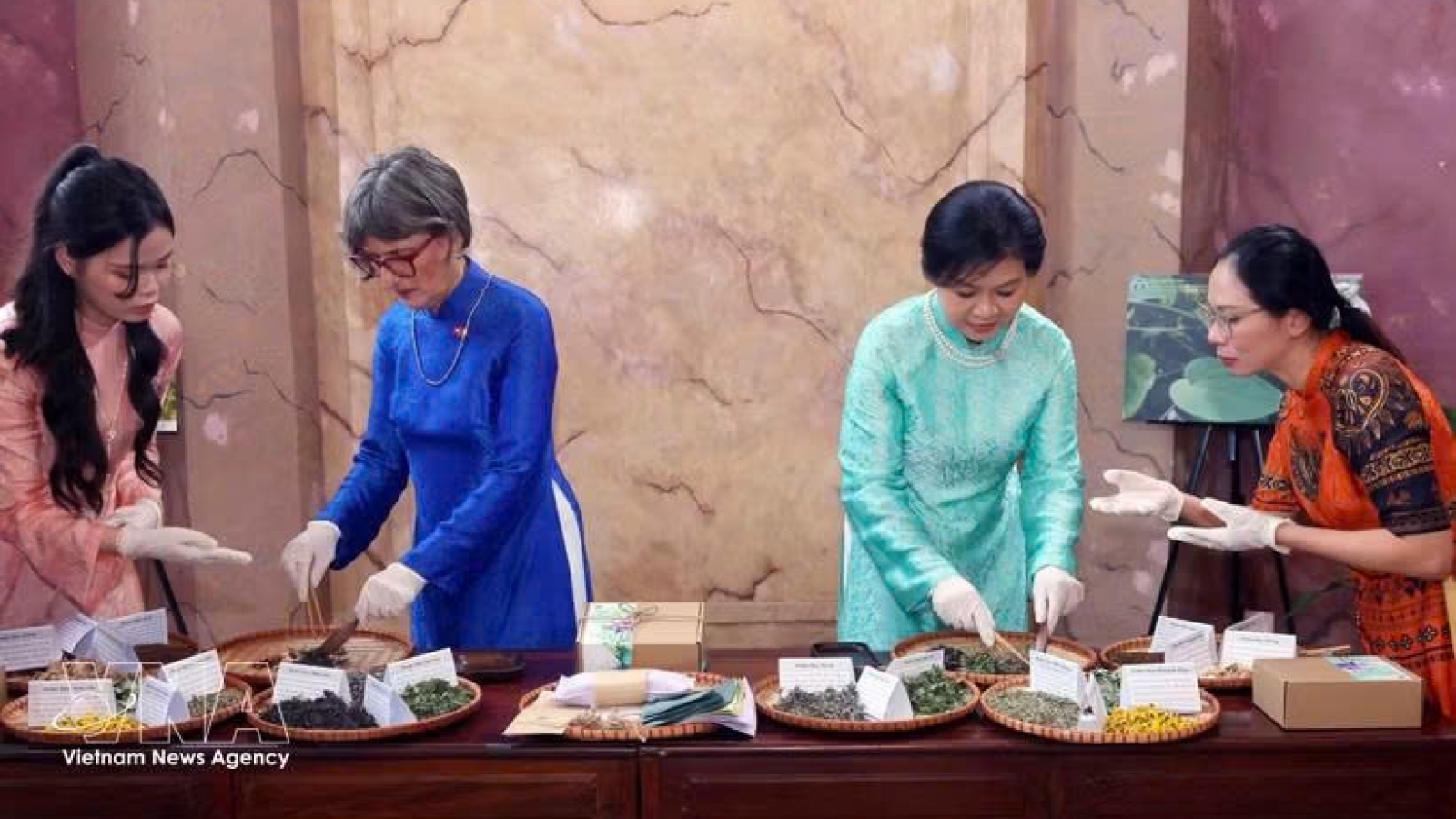 Spouses of Vietnamese, Swiss leaders visit Hanoi University of Pharmacy