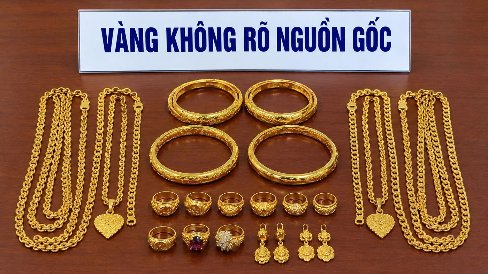 Nghệ An rao bán nguyên lô 19 món vàng trang sức không rõ nguồn gốc