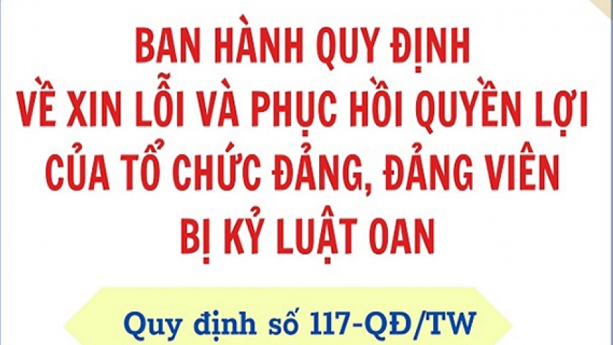 Lần đầu tiên Đảng quy định về xin lỗi tổ chức đảng, đảng viên bị kỷ luật oan