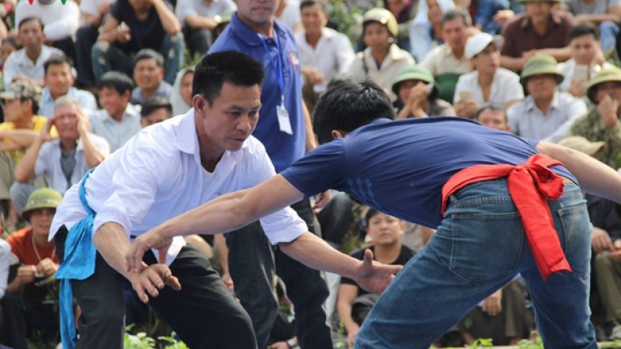 Wrestling bout attracts sea of festival goers