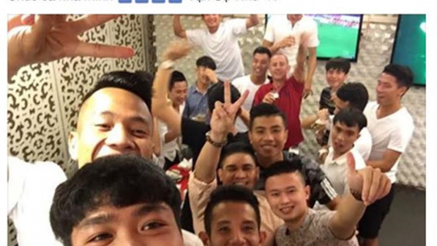 Footballers ring in the New Year in style