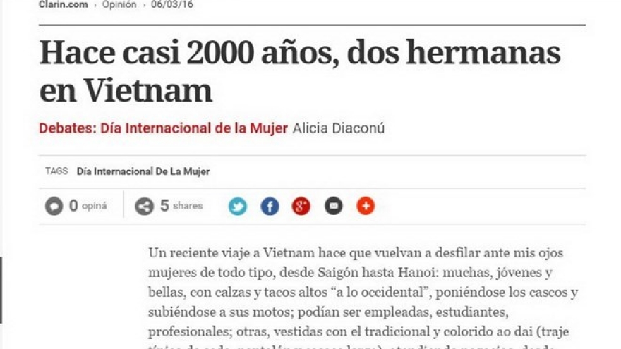 Vietnamese women spotlighted on Argentine media