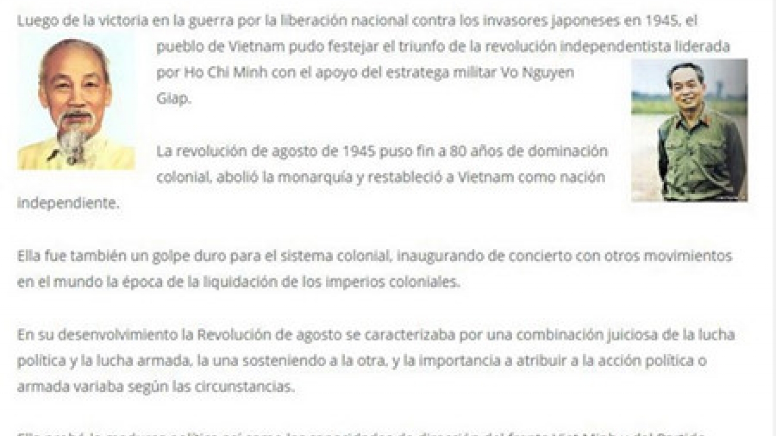 Argentina media spotlights Vietnam’s August Revolution