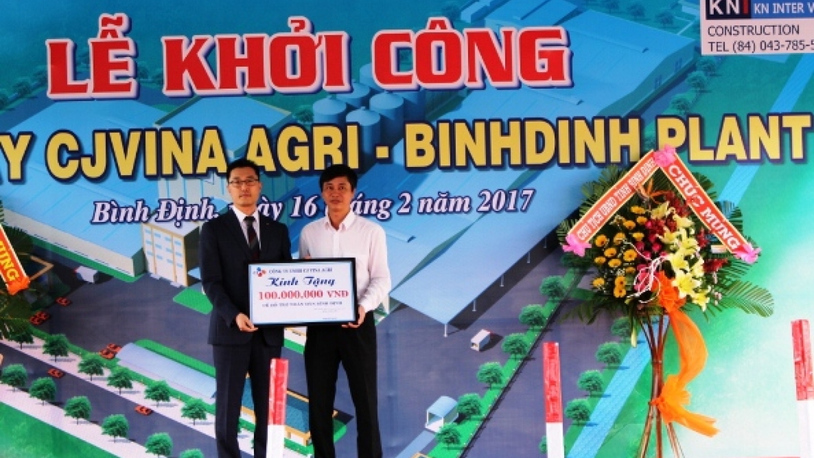 CJ Group breaks ground on animal feed plant in Binh Dinh