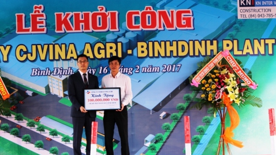 CJ Group breaks ground on animal feed plant in Binh Dinh