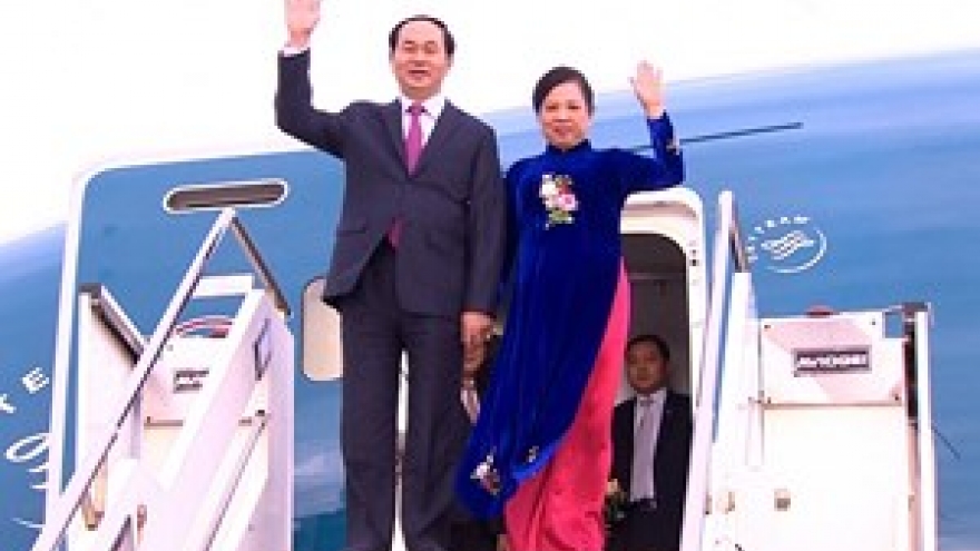 President Tran Dai Quang leaves for India