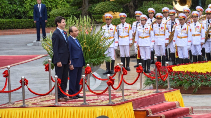 Canadian PM Justin Trudeau welcomed in Hanoi