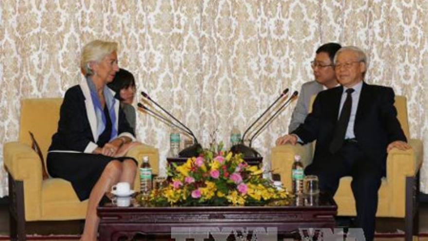 Party leader greets IMF Managing Director