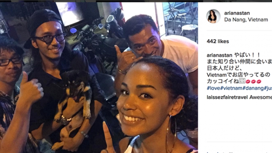 Japanese Miss Universe casually shops in Danang