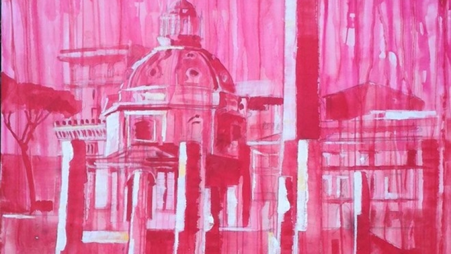 Artists paint two different worlds