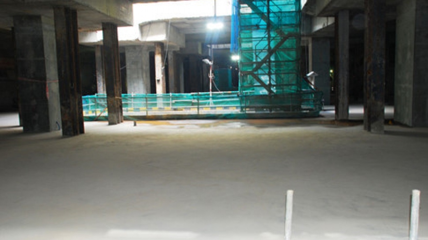 Close-up of first metro rail system project in HCM City
