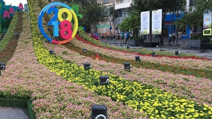 Nguyen Hue Flower Street opens for Tet