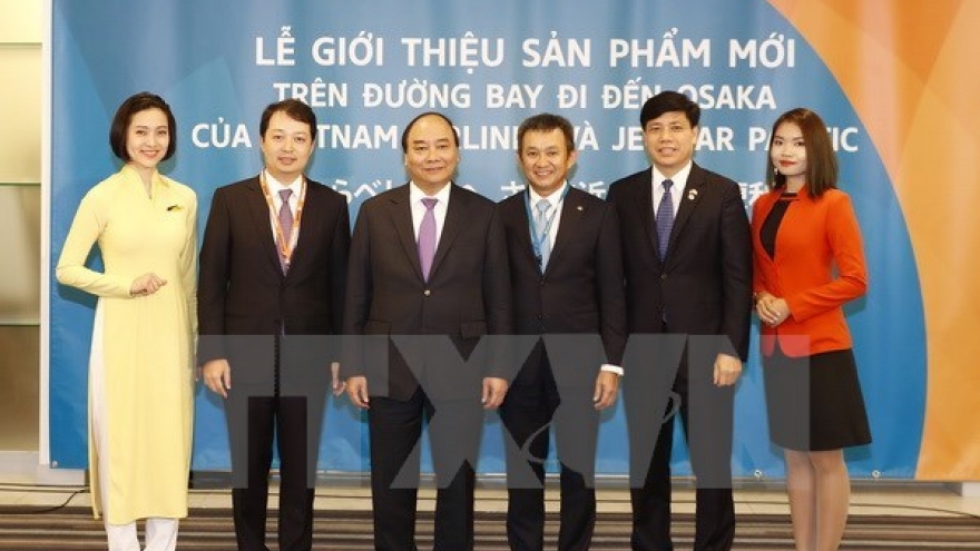 PM attends debut ceremony for flights to and from Osaka