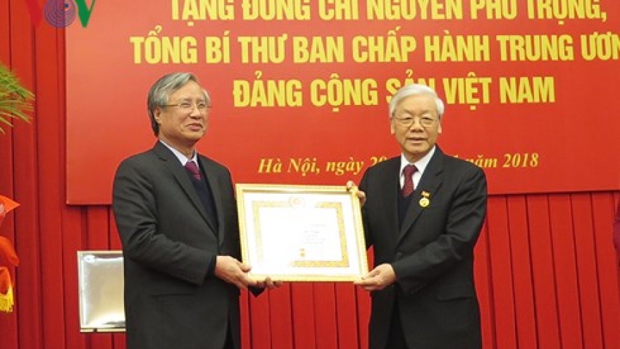 Party leader honoured with 50-year Party membership badge