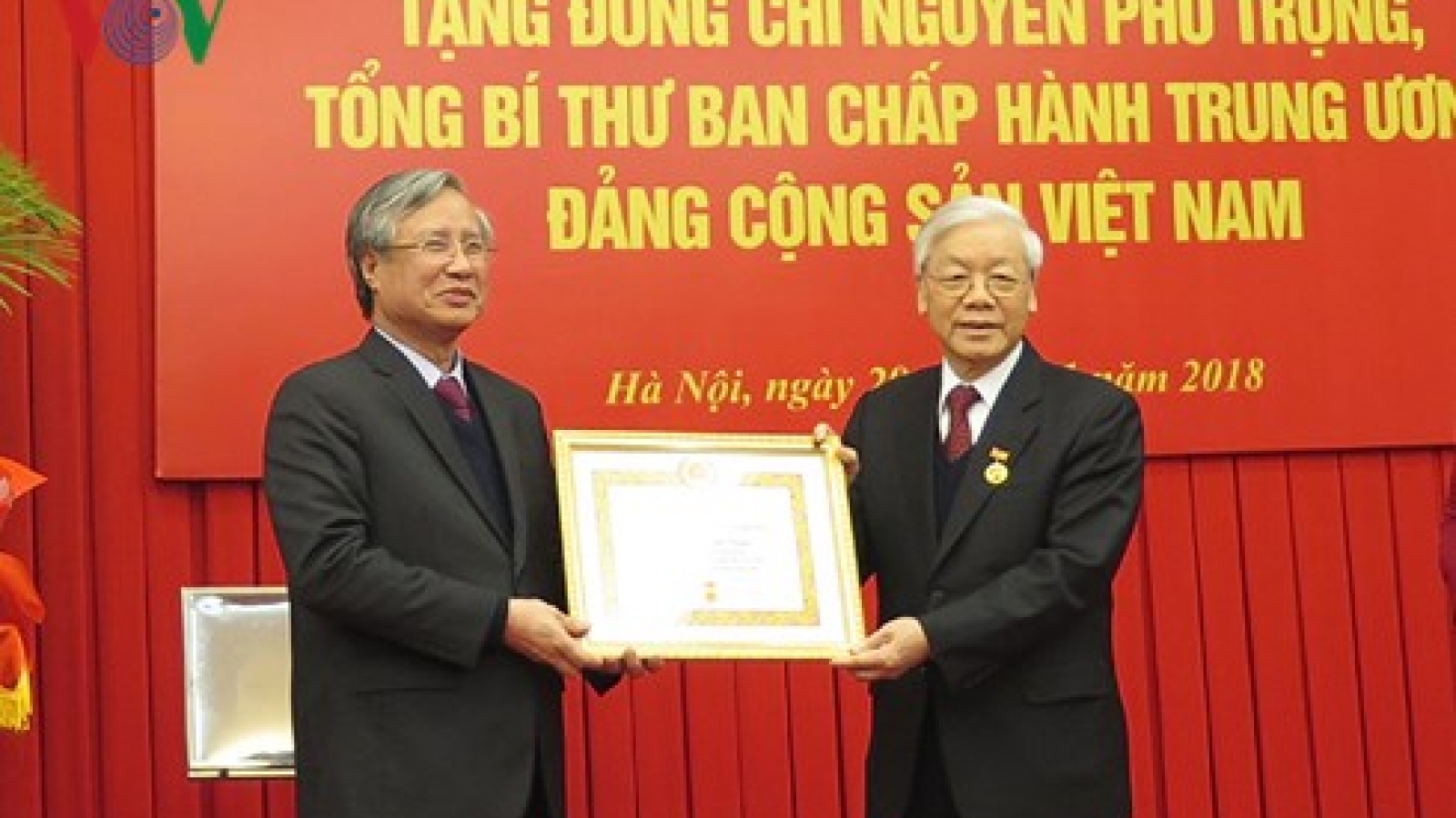 Party leader honoured with 50-year Party membership badge
