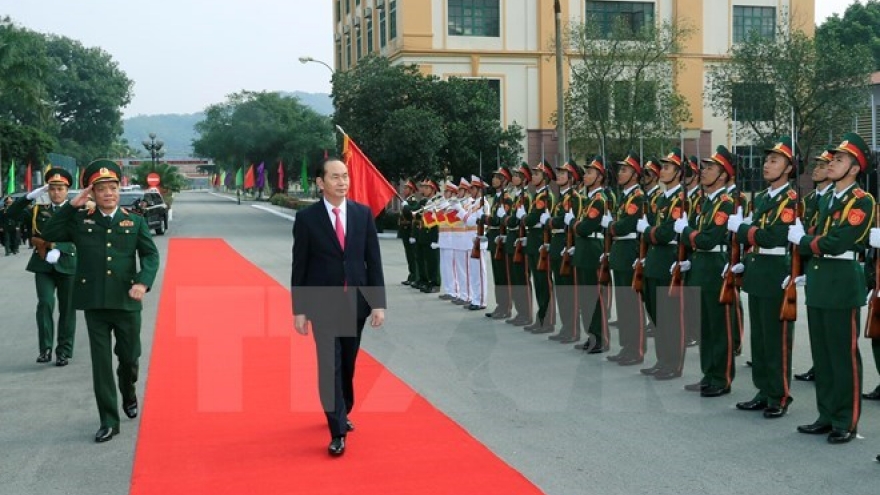 President Tran Dai Quang visits Military Region 1