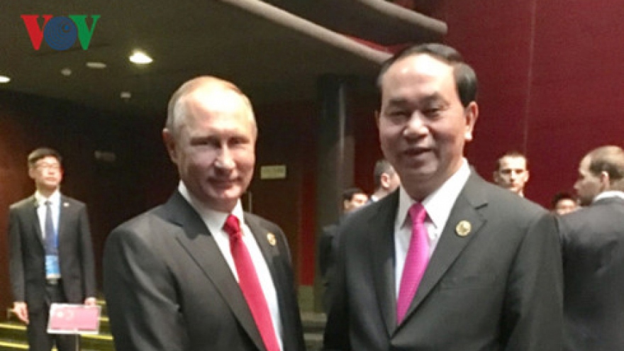 President Quang meets foreign leaders in China