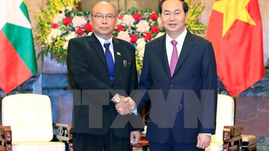 President Quang greets Myanmar top legislator