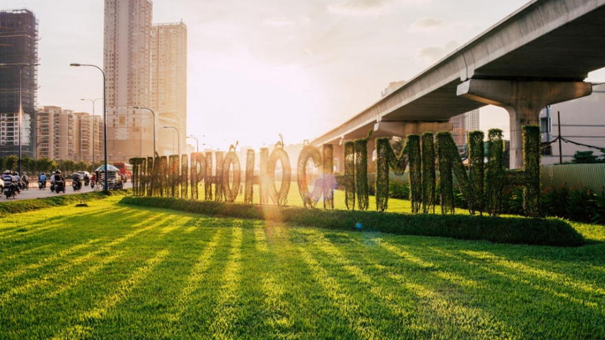 Stunning view of HCM City at sunrise and sunset