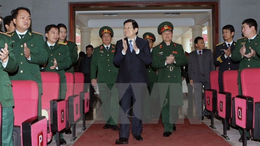 President visits Military Academy of Logistics