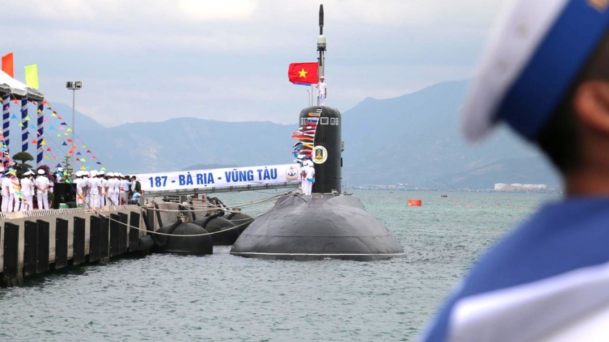 Flag-hoisting ceremony for two new Kilo-class submarines