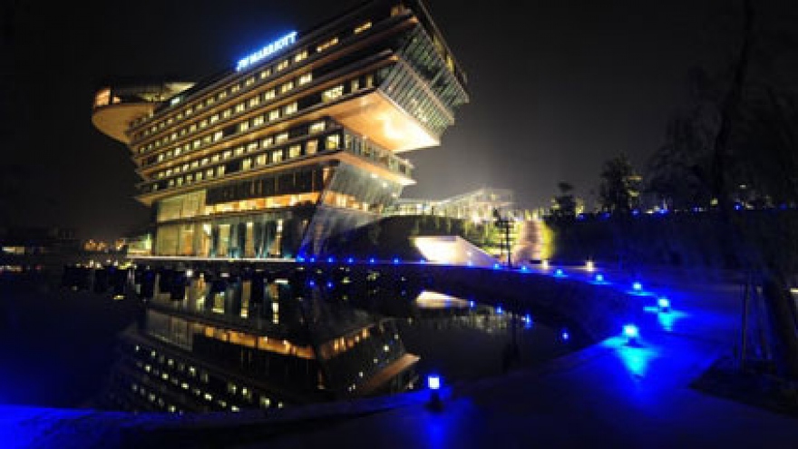 High-rise buildings illuminate Vietnam’s dynamic growth
