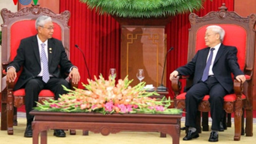 Party leader greets Myanmar President