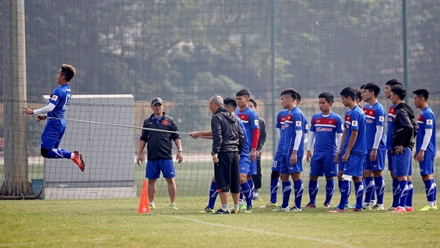 Vietnam U23’s gruelling training in Hanoi