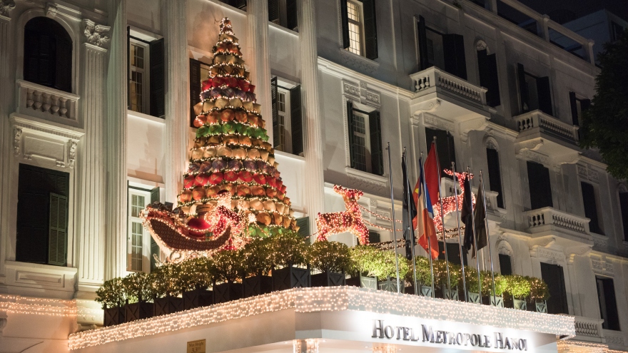 Big Christmas trees make Hanoi festive
