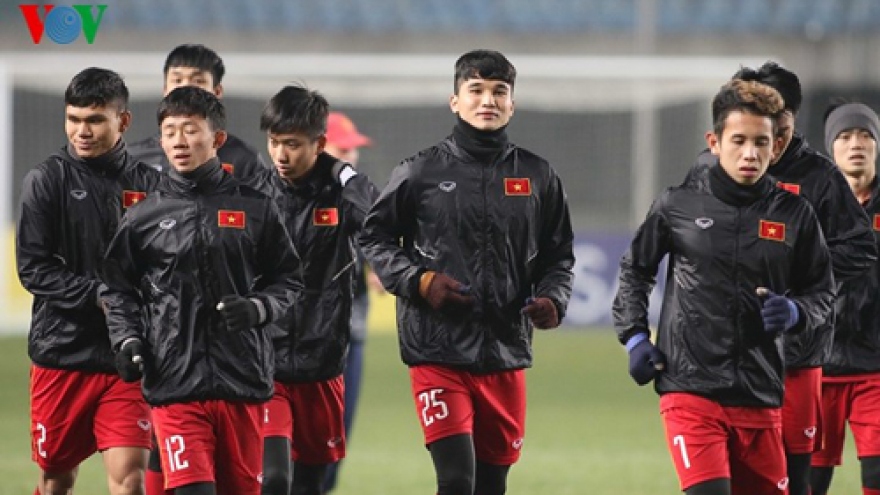 U23 Vietnam training with extra zip after historic win