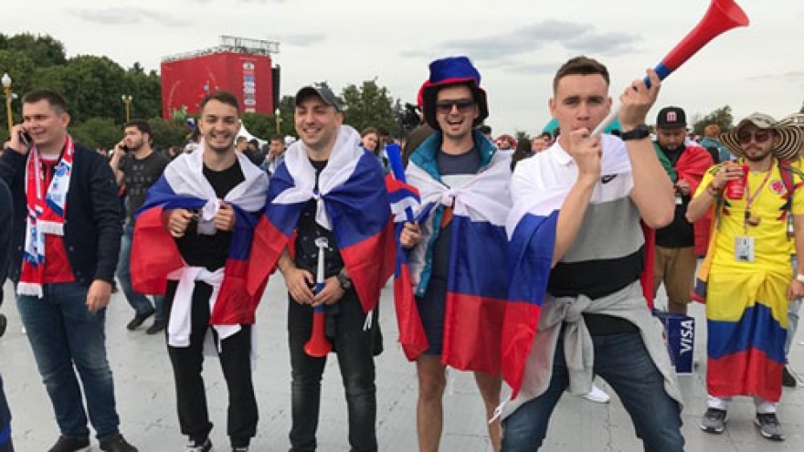 Football fans celebrate long-awaited 2018 FIFA World Cup Russia