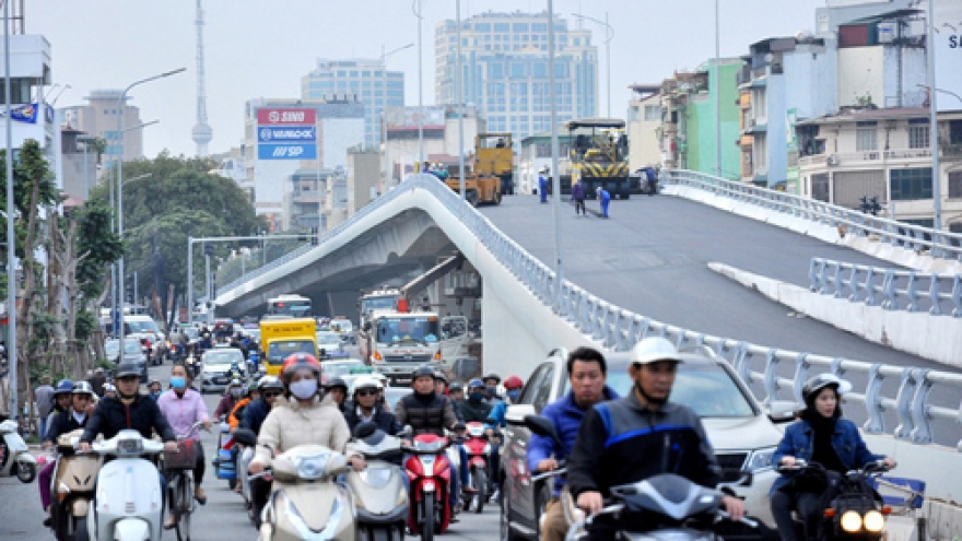 Major new interchange with overpass set to open in Hanoi
