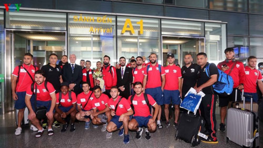 Palestine’s Olympic team arrive in Hanoi for int’l football champ