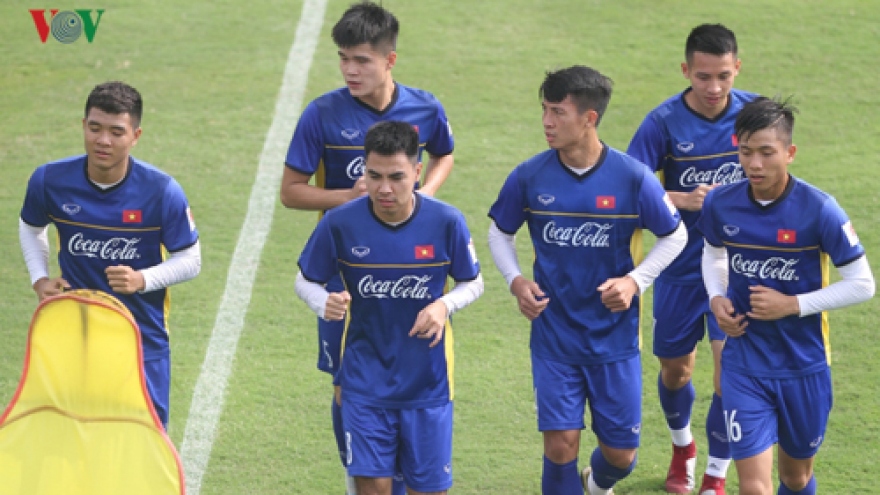 Vietnamese team train in Hanoi before friendly match against DPRK