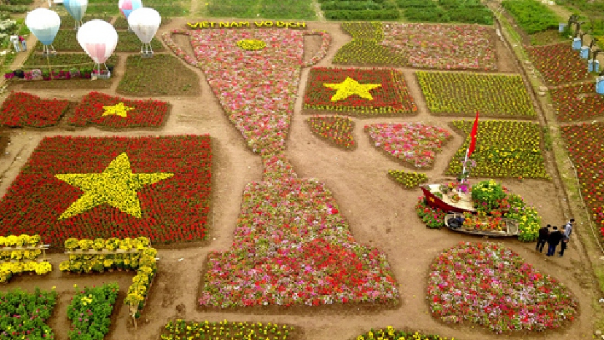Trophy-shaped flower takes pride of place in Hanoi’s Long Bien garden