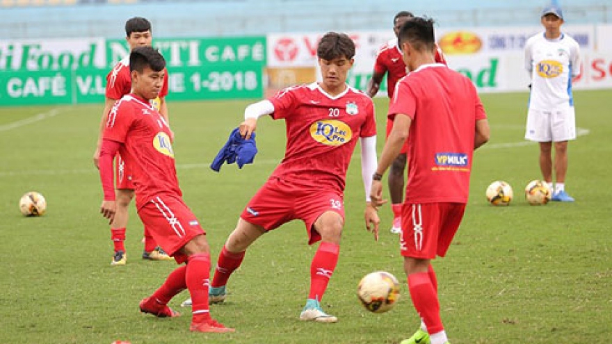 HAGL FC football stars take training in Hanoi