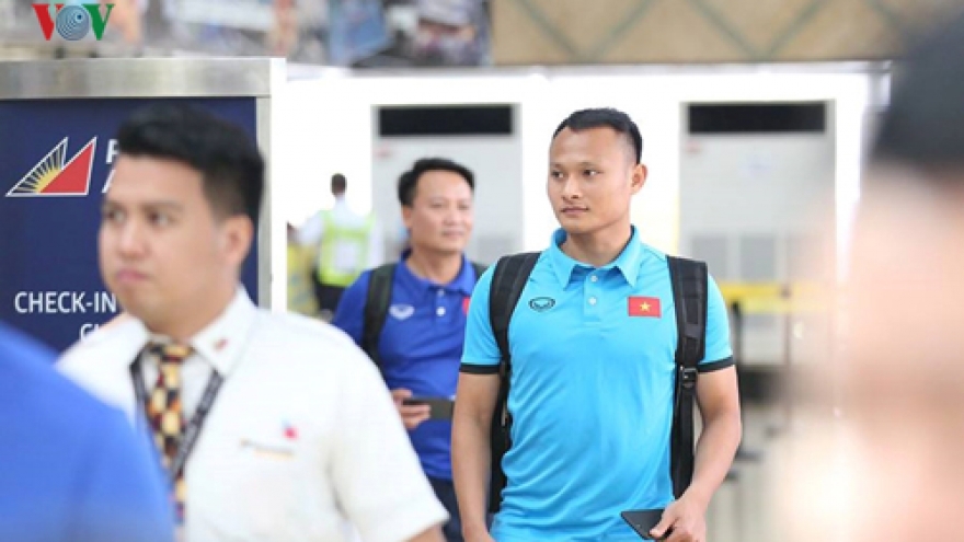 National team return home for their semi-final clash against the Philippines