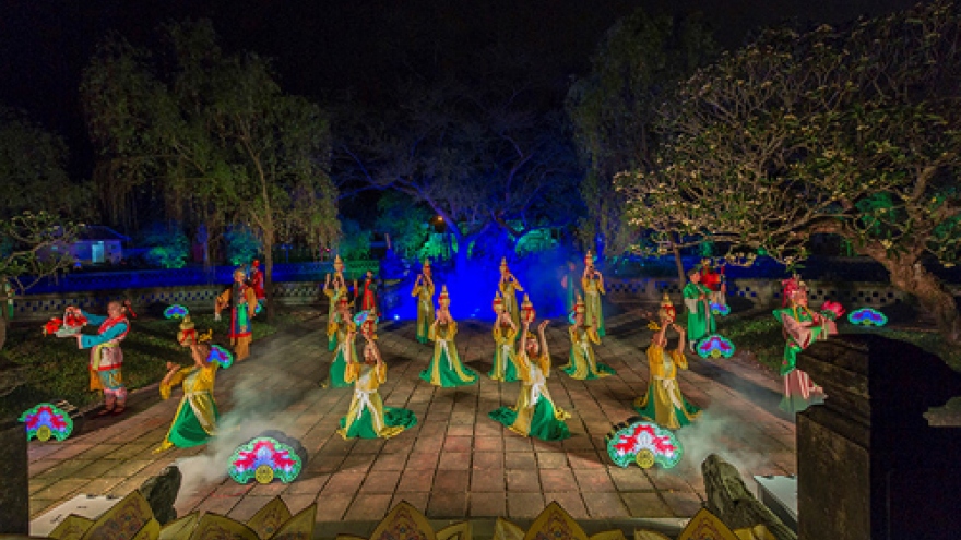 Hue Royal Citadel sparkling by night