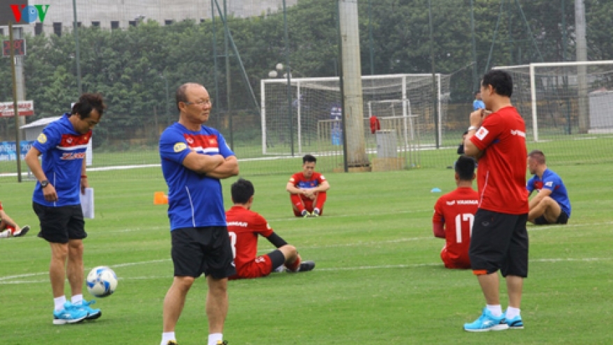 National football team’s first training day in Hanoi