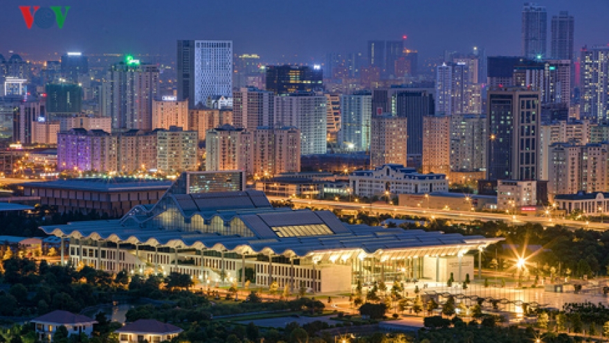 Beautiful, modern Hanoi seen from above