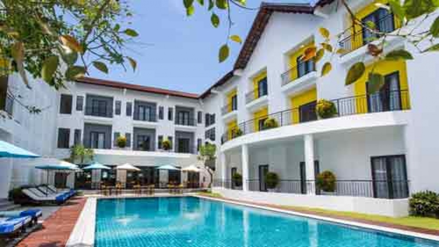 Lovely colourful hotel in Hoi An ancient town