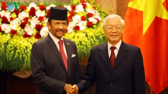 Official welcoming ceremony for Sultan of Brunei in Hanoi