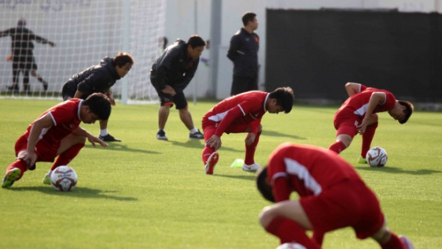 National squad hold intense training session ahead of Yemen tie