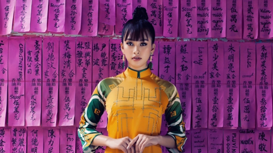 Tieu Vy oozes charm in Ao Dai ahead of Hue Festival 2019