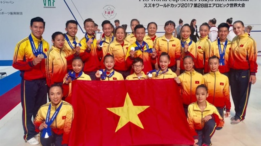 Aerobic team brings home World Cup medals