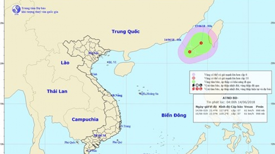 New tropical low pressure forms in East Sea