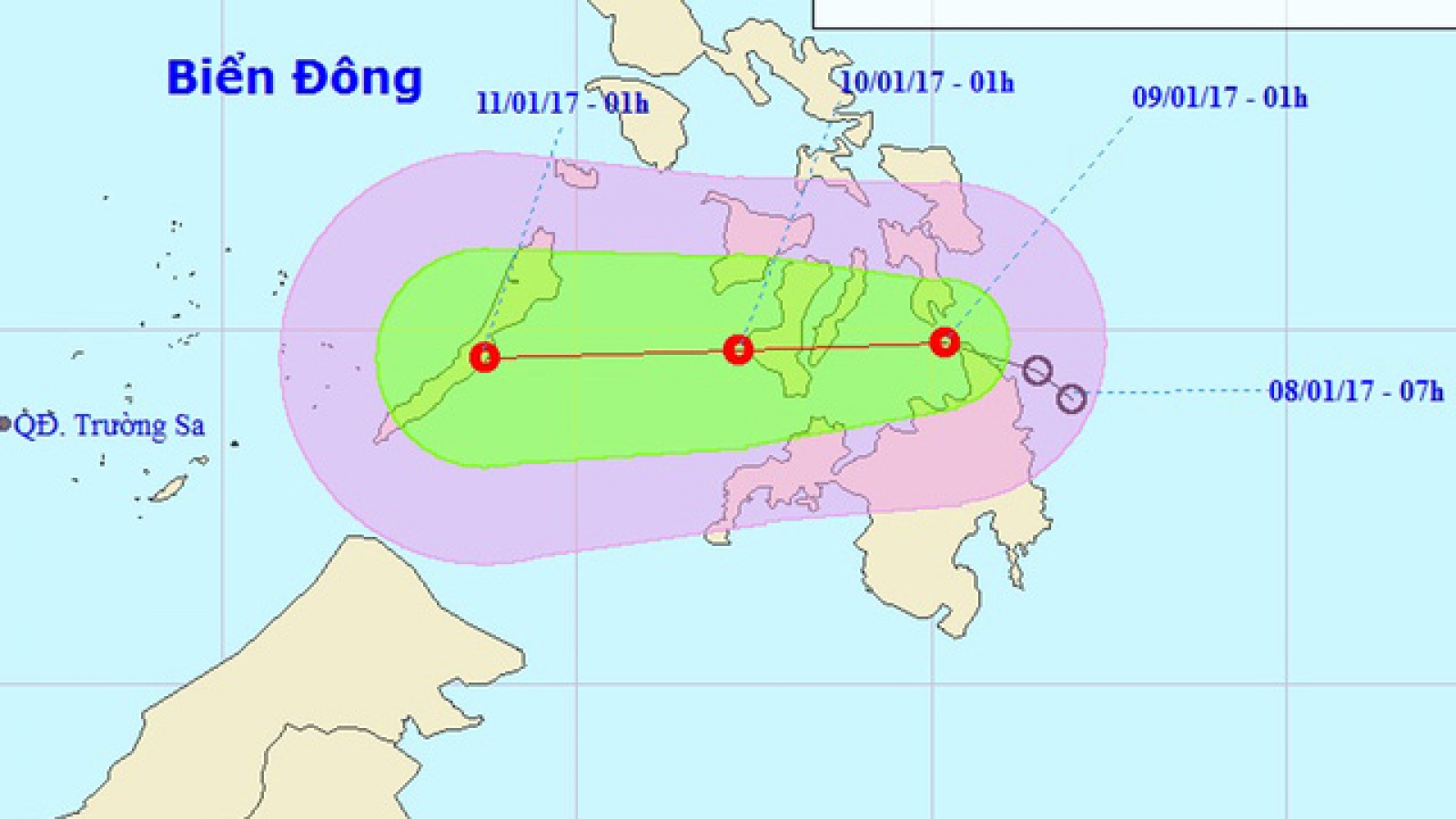 Tropical depression spins toward East Sea, path unclear