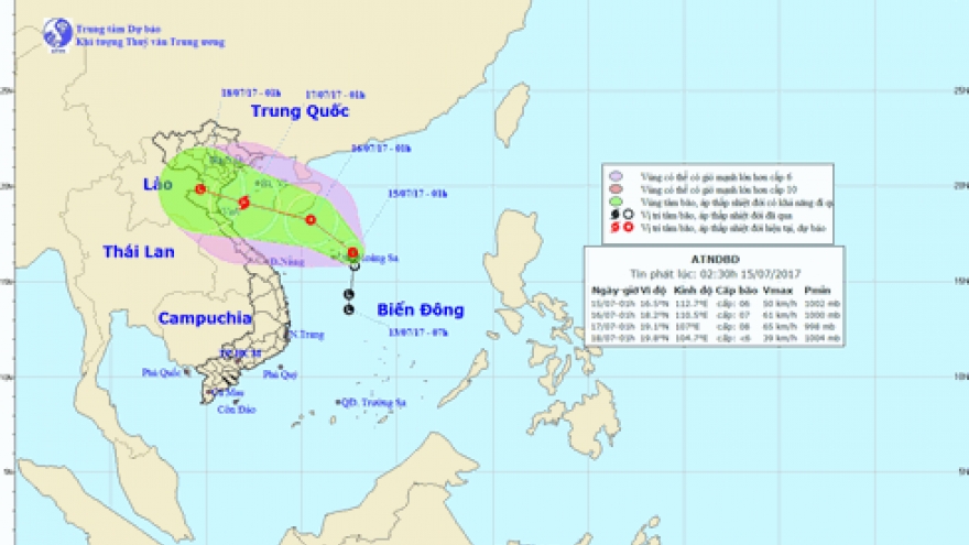 Tropical depression gains strength, takes aim at Vietnam